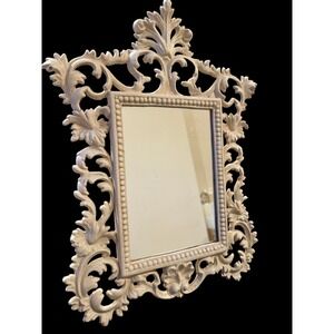 Antique Cast Iron Victorian Vanity Mirror 13"T 8"W